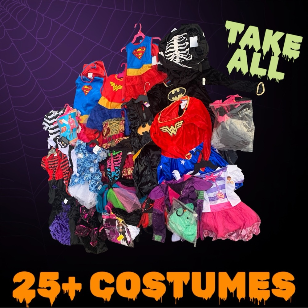 Huge Girls’ Halloween Costume Lot – 25+ Costumes! (New w/ Tags!)